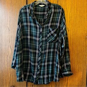 Terra & Sky plaid button-down shirt